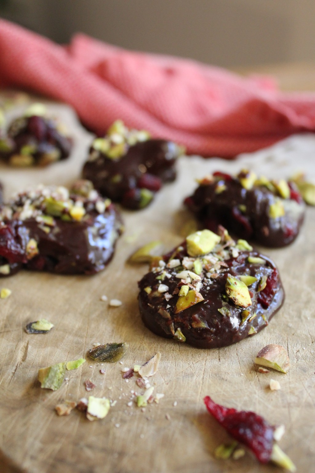 Chocolate Fudge Bars with Cranberries & Pistachios