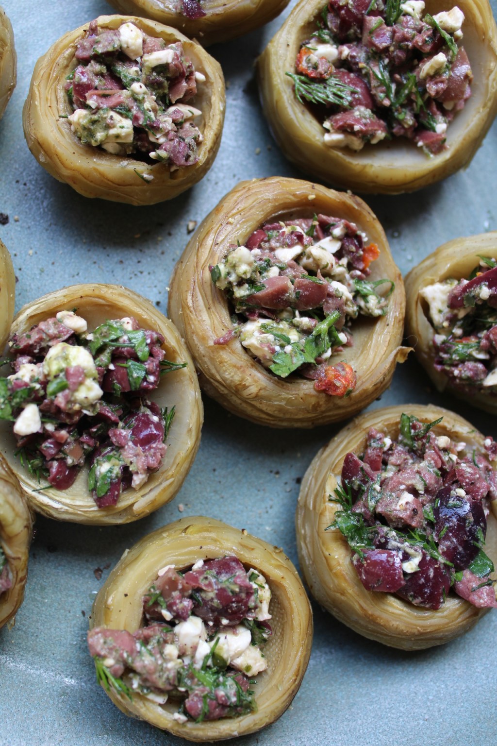 Mediterranean Salad-Filled Artichoke&nbsp;Bottoms