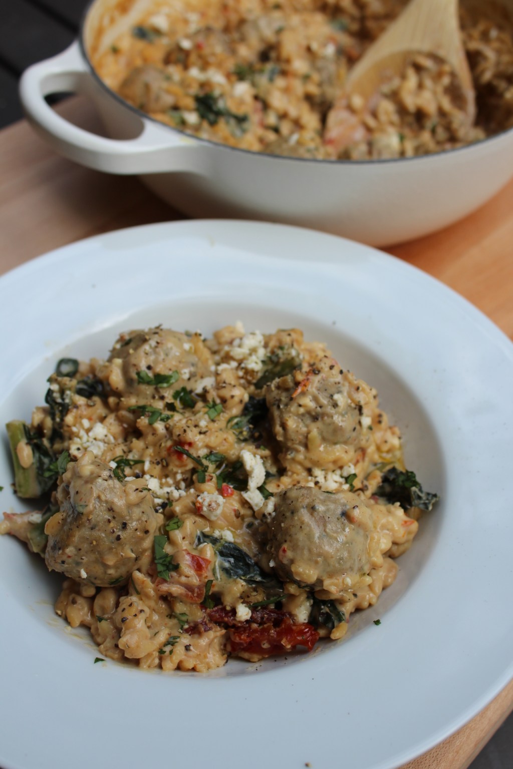 Marry Me Chicken Meatballs with&nbsp;Orzo